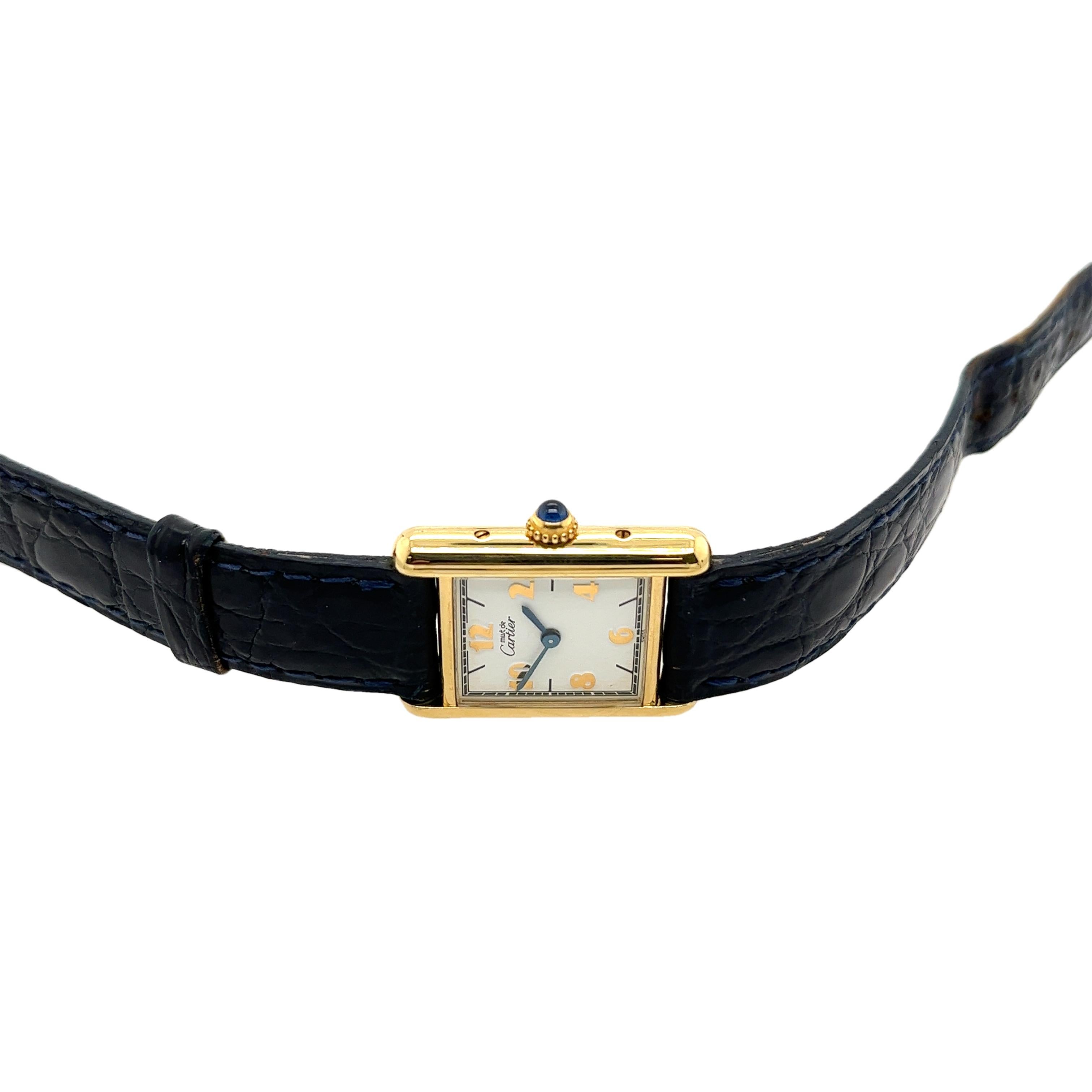 Orologio da donna vintage Cartier Must Tank Vermeil e cassa d'oro 5