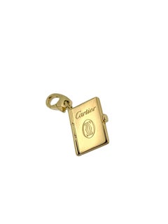 Vintage Cartier Nameplate Charm Pendant Yellow Gold