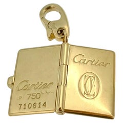 Vintage Cartier Nameplate Charm Pendant Yellow Gold