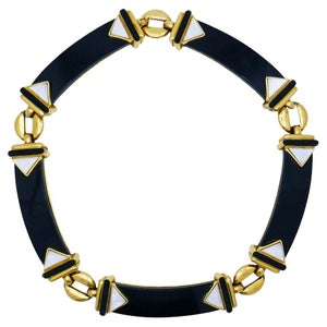 Collier Carré En Onyx Noir Avec Chaîne Dorée - Bijou Pierre Précieuse Géométrique Pour Femmes, Pendentif Satellite