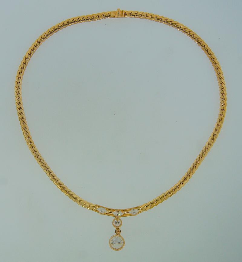 Mixed Cut Vintage Cartier Necklace 18k Gold Diamond Estate Jewelry