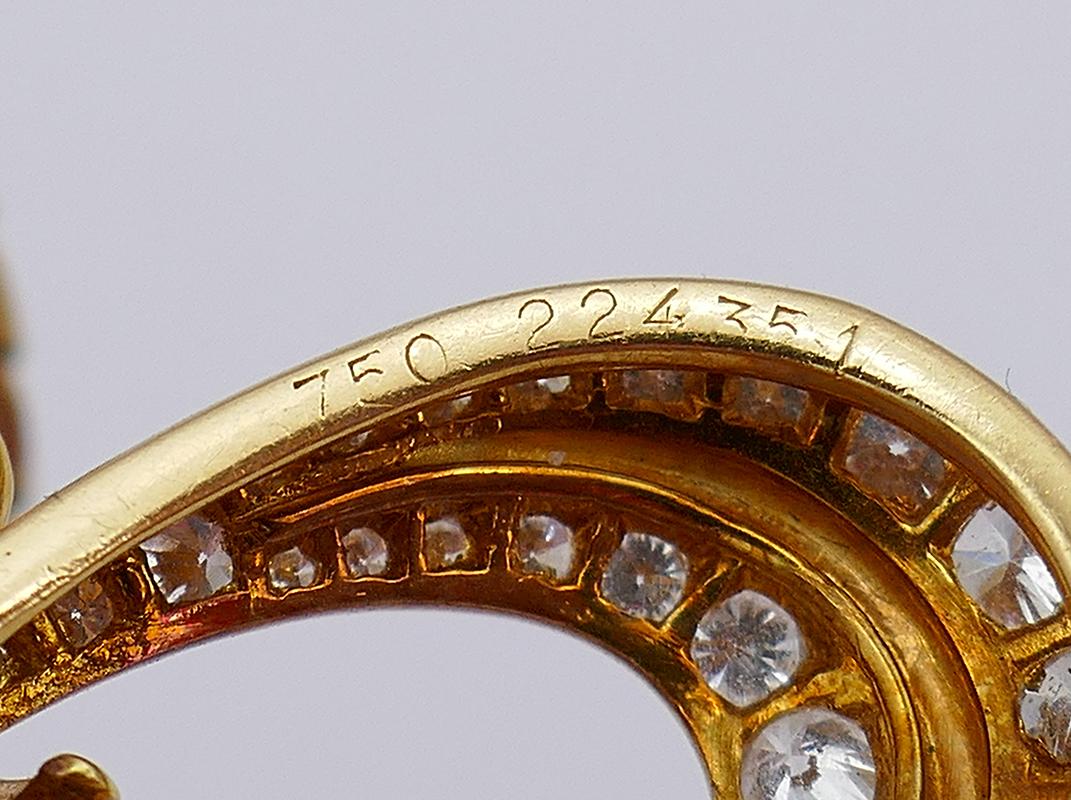 Round Cut Vintage Cartier Necklace 18k Gold Diamond Pendant French Estate Jewelry
