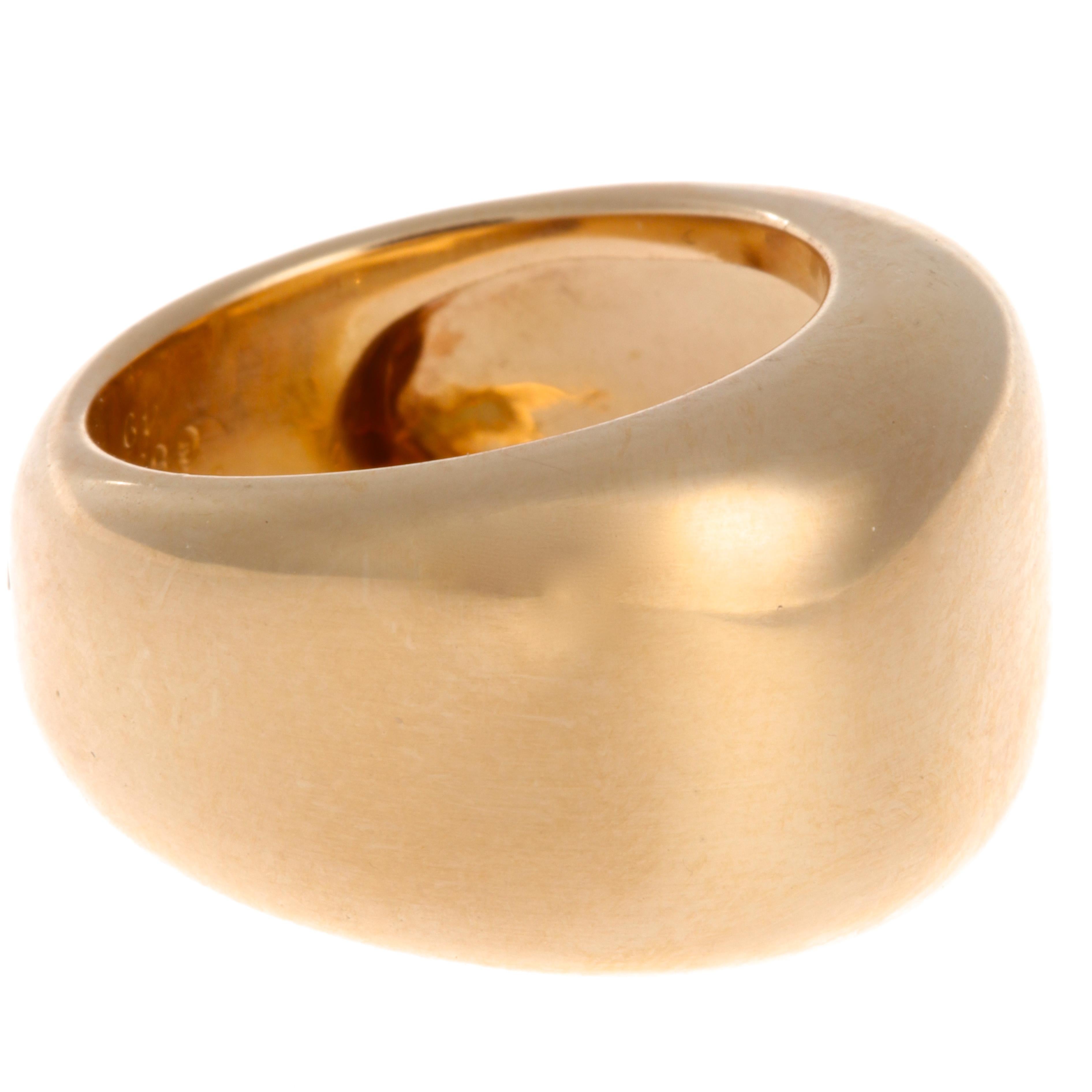 If you like solid gold pieces, this Vintage Cartier Nouvelle Vague Gold Ring is the one! Vintage, substantial gold pieces are a hot trend right now and are a must have. This solid gold ring visually creates an artistic asymmetrical contrast. Signed