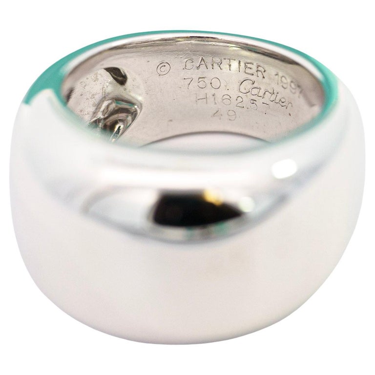 Anillo cúpula vintage Cartier Nouvelle Vague 750 de oro blanco de
