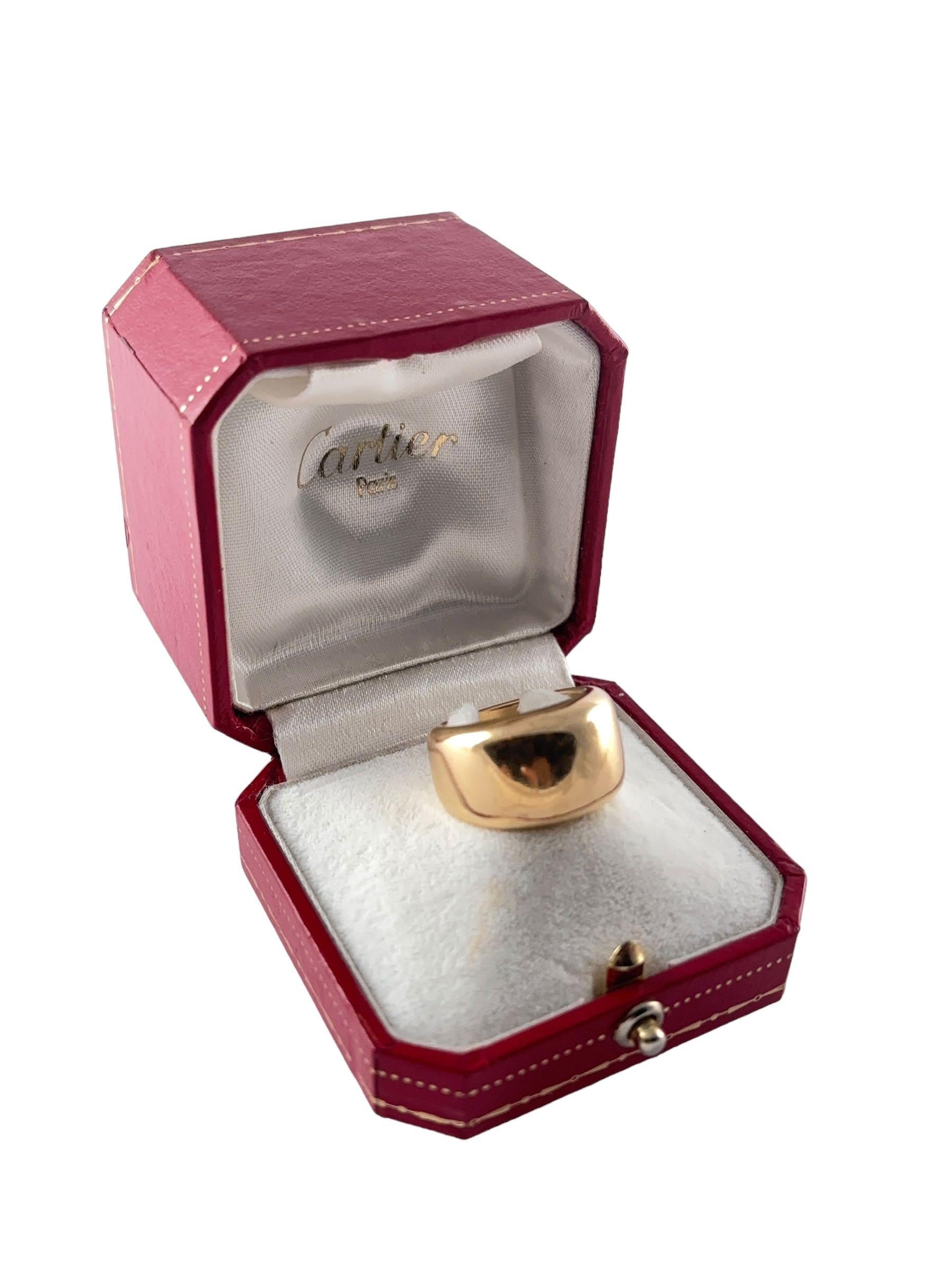 Vintage Cartier Nouvelle Vague Ring Set In 18K Gold C. 1997 Size 55 In Good Condition In Baleares, Baleares