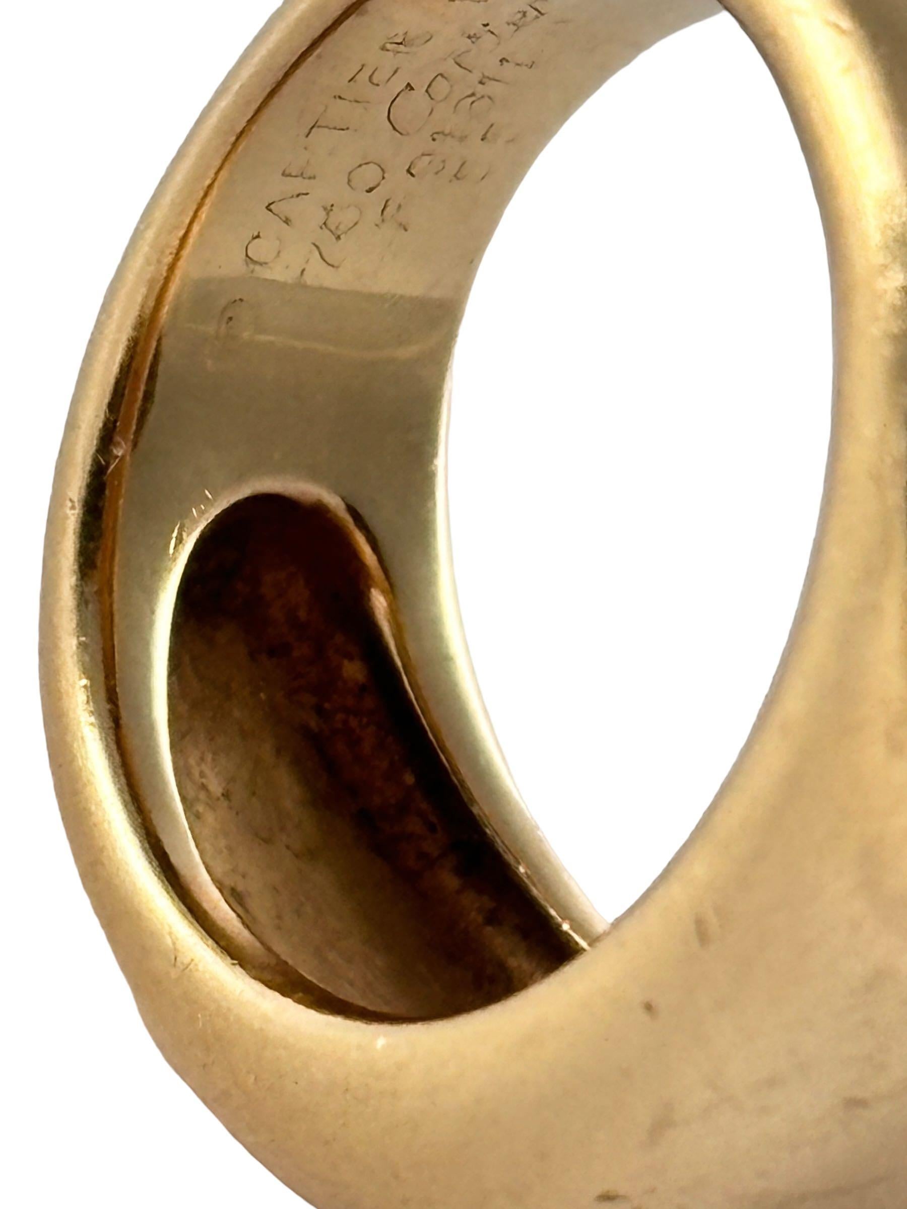 Women's or Men's Vintage Cartier Nouvelle Vague Ring Set In 18K Gold C. 1997 Size 55