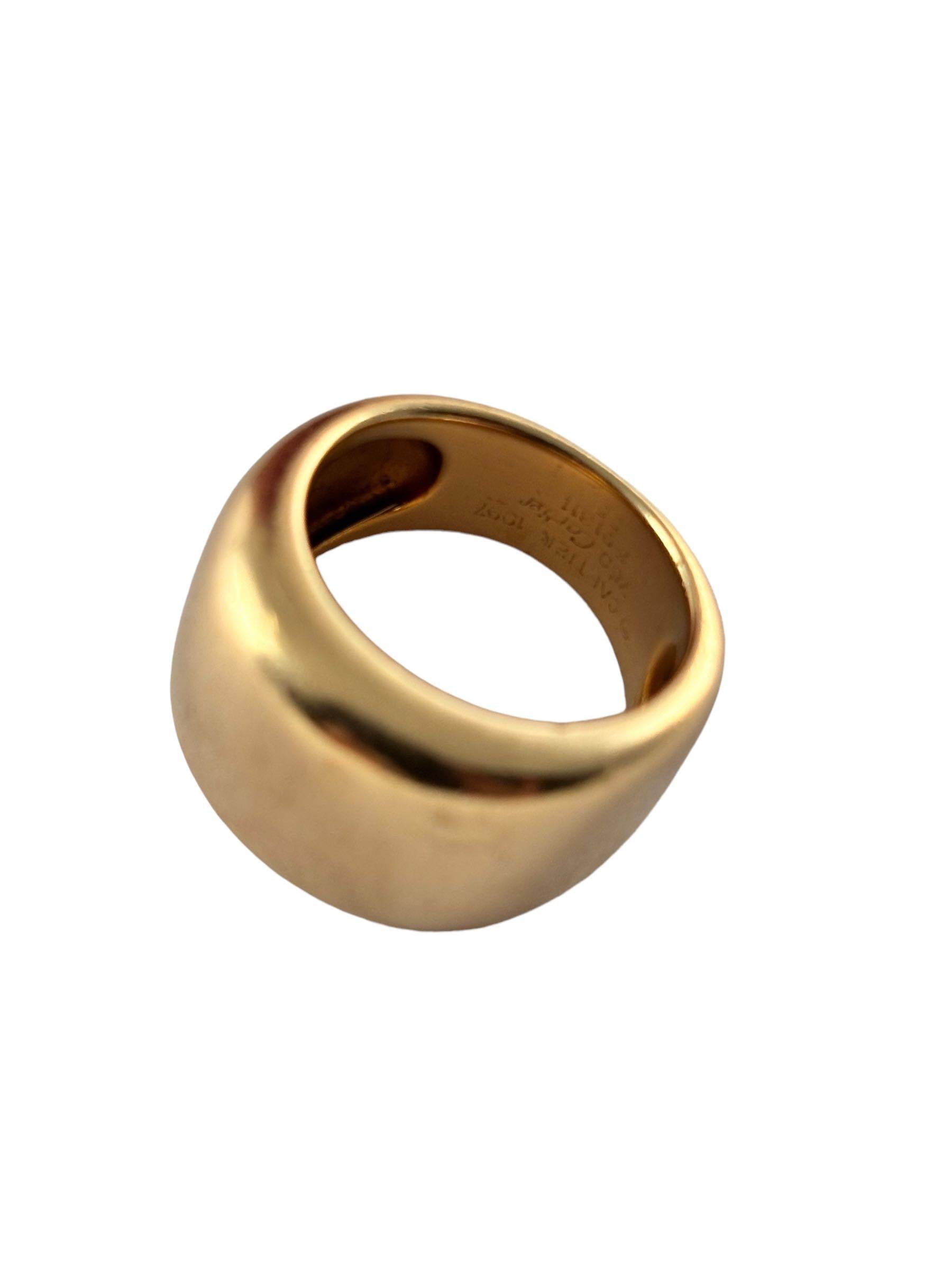 Vintage Cartier Nouvelle Vague Ring Set In 18K Gold C. 1997 Size 55 1