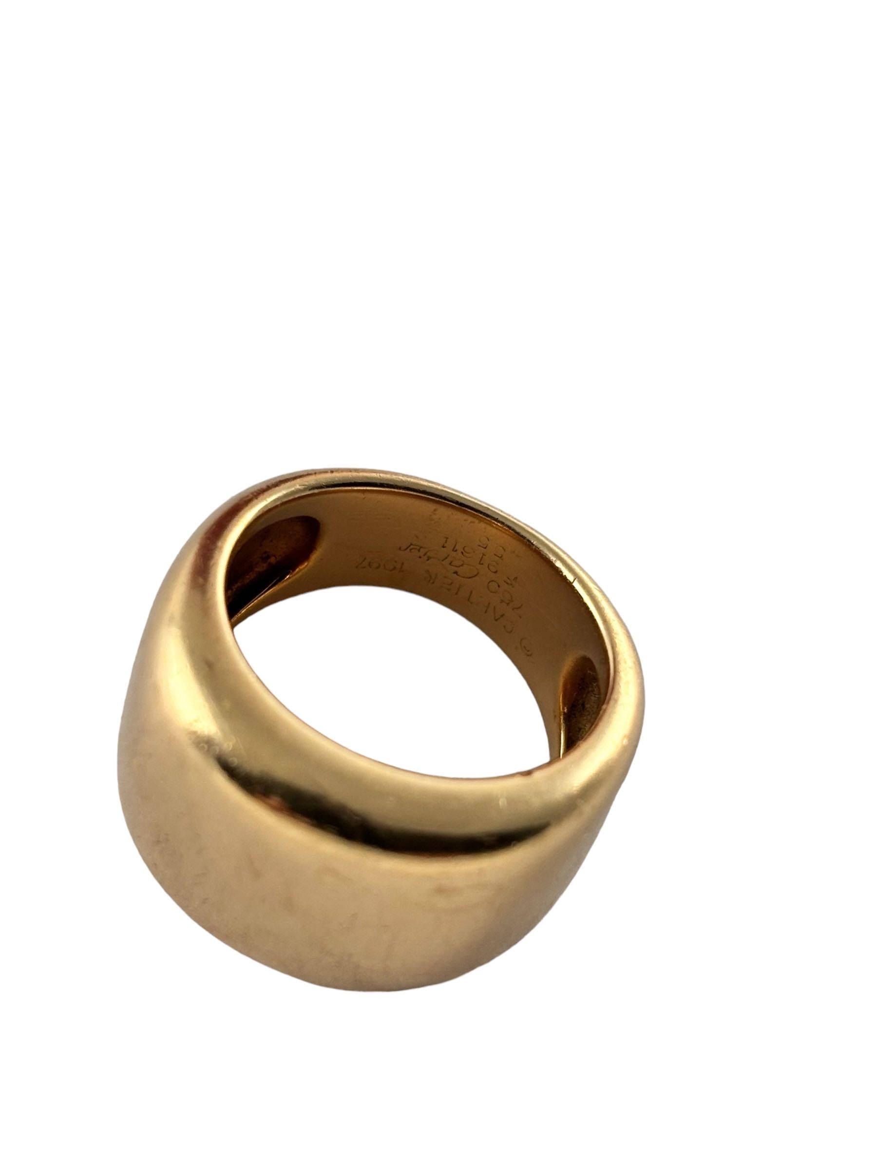 Vintage Cartier Nouvelle Vague Ring Set In 18K Gold C. 1997 Size 55 2