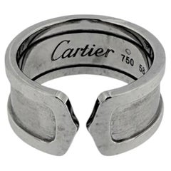 Vintage Cartier open C Collection Ring 18 karat White Gold - size 58
