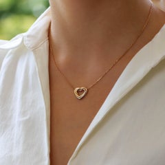 Vintage Cartier Open Heart Trinity Necklace Set in 18k Rose, Yellow & White Gold