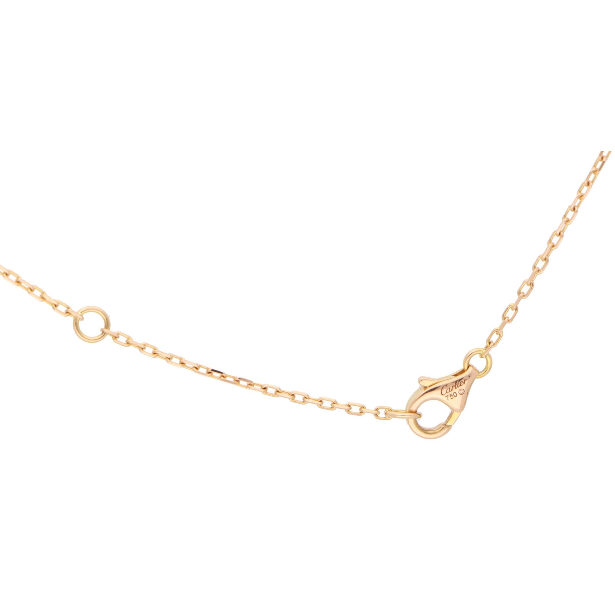 Modern Vintage Cartier Open Heart Trinity Necklace Set in 18k Rose, Yellow & White Gold