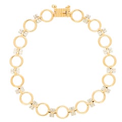 Cartier Bracelet à maillons ouverts vintage en or jaune et blanc 18 carats