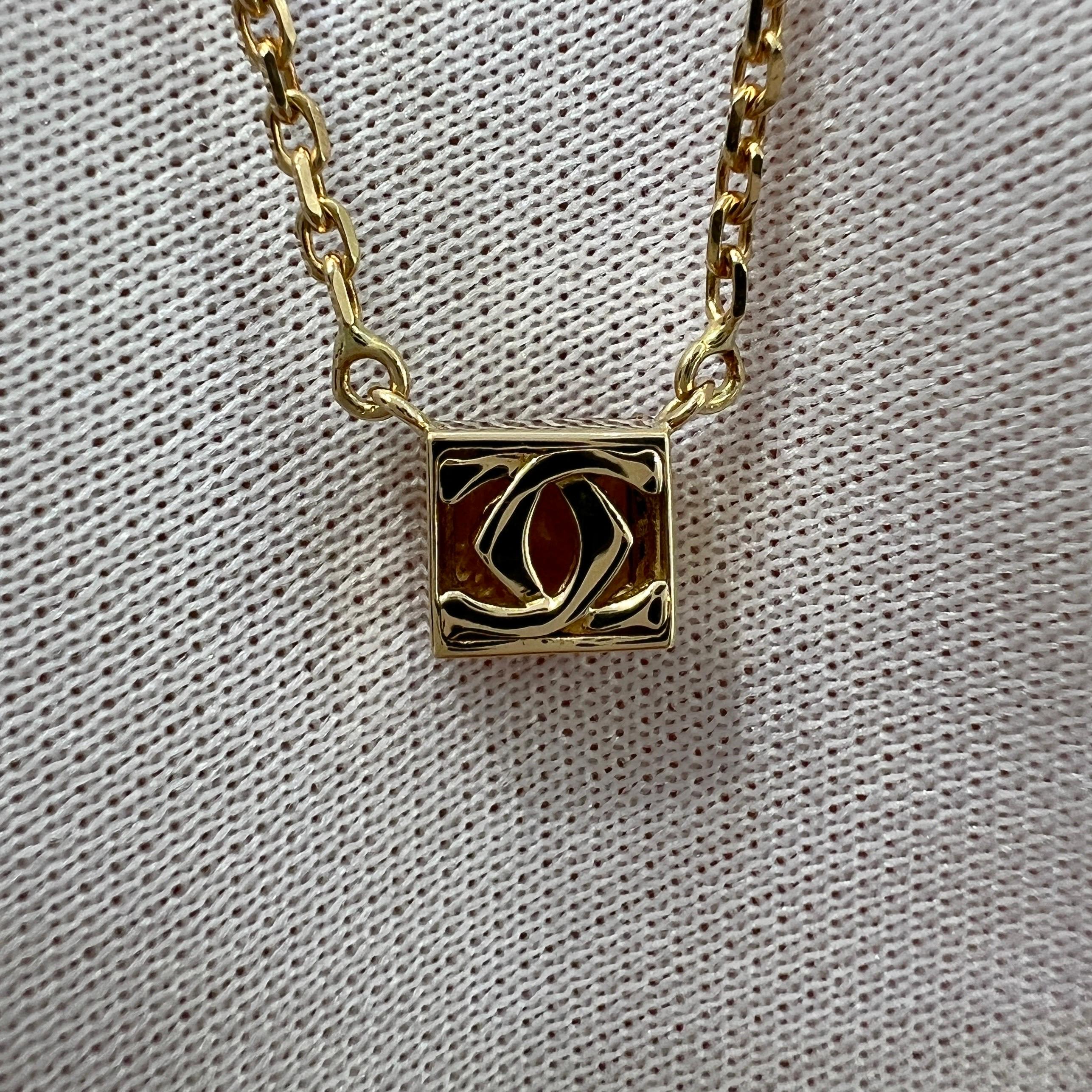 Vintage Cartier Orange Citrine Cushion Cut 18k Yellow Gold Tank Pendant Necklace 6