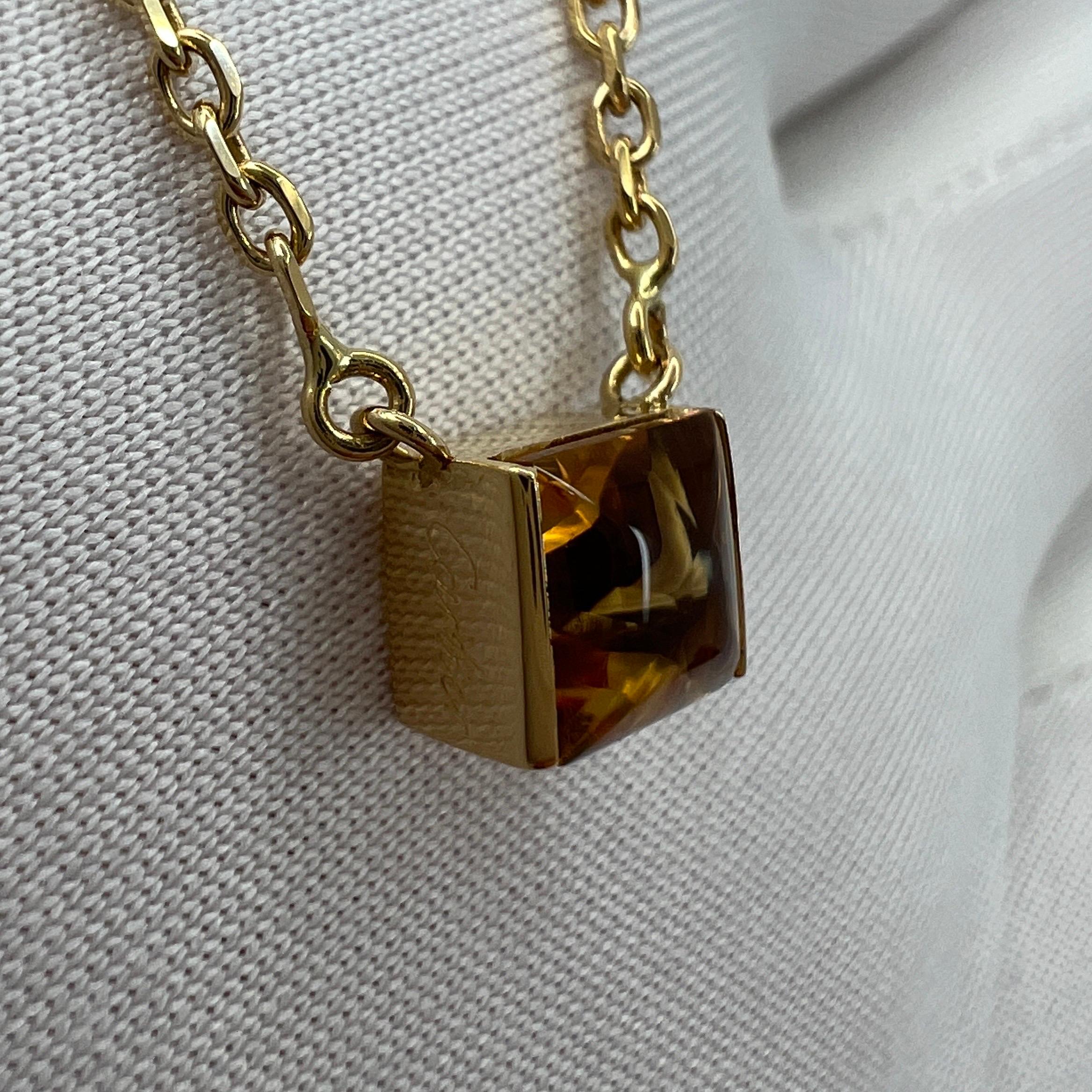 18 Karat Weißgold Tank-Anhänger-Halskette von Cartier mit blauem Aquamarin im Kissenschliff 2