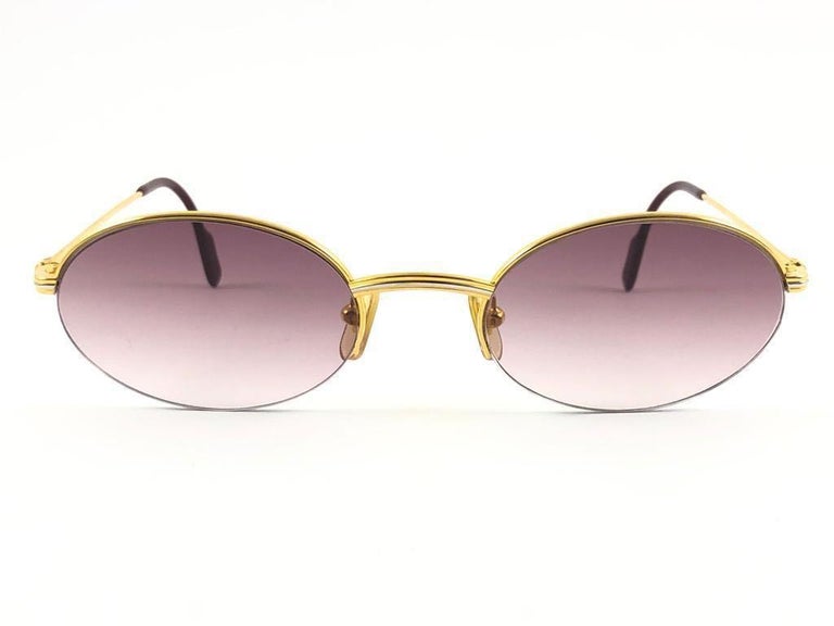 Vintage Cartier Oval Gold Manhattan 51mm Frame 18k Plated  display picture 3