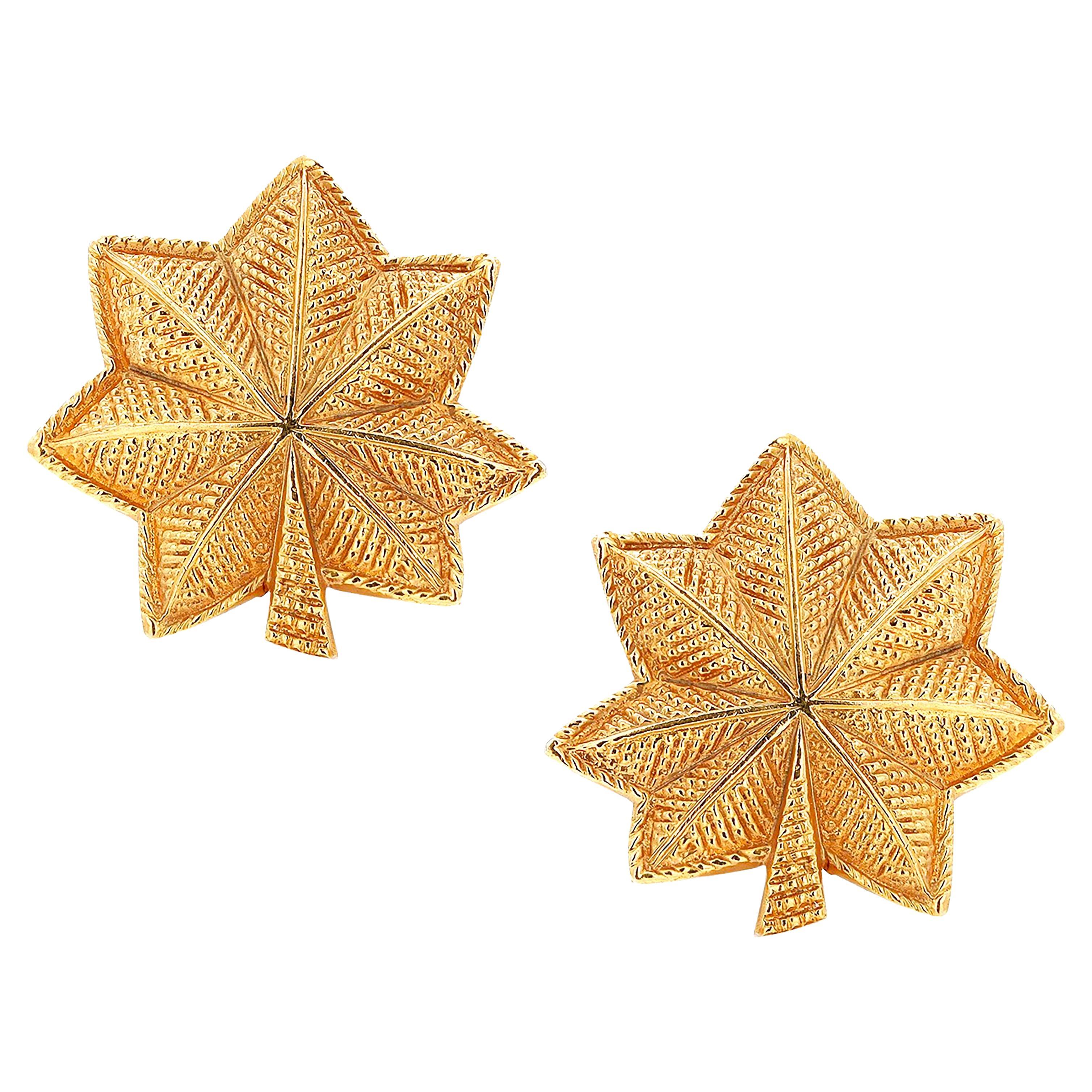 Cartier France Pair of Two Oak Leaf  Intricate Brooches 