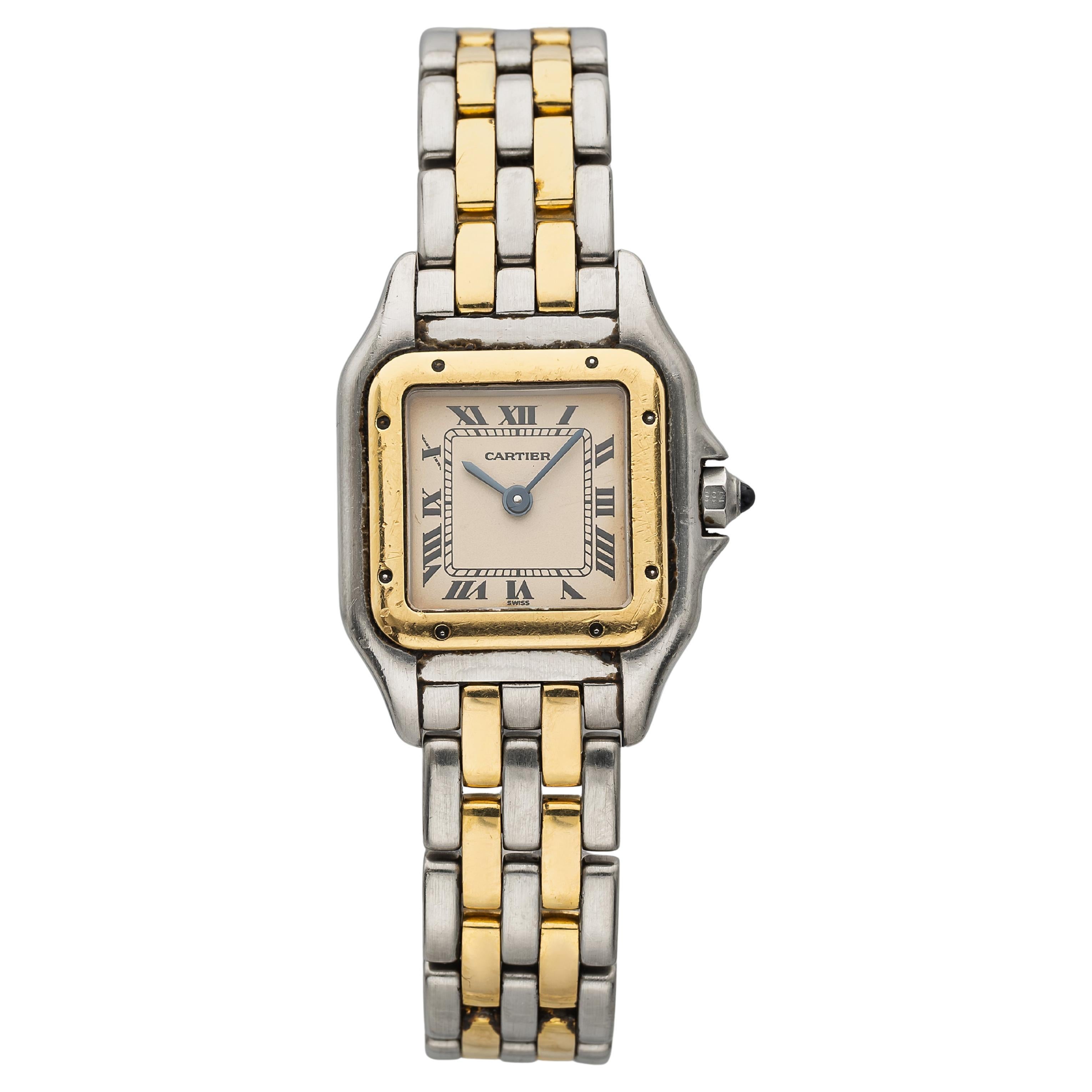 Vintage Cartier Panthère 166921 Small Two-Tone 18K YG Steel Quartz 22mm