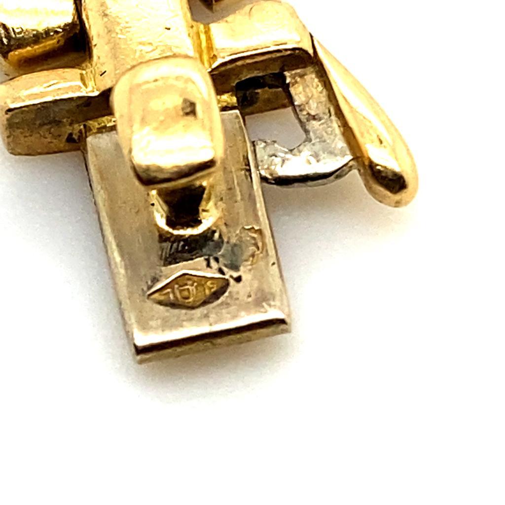 Vintage Cartier Panthère Brick Link 18 Karat Yellow Gold Bracelet For Sale 3