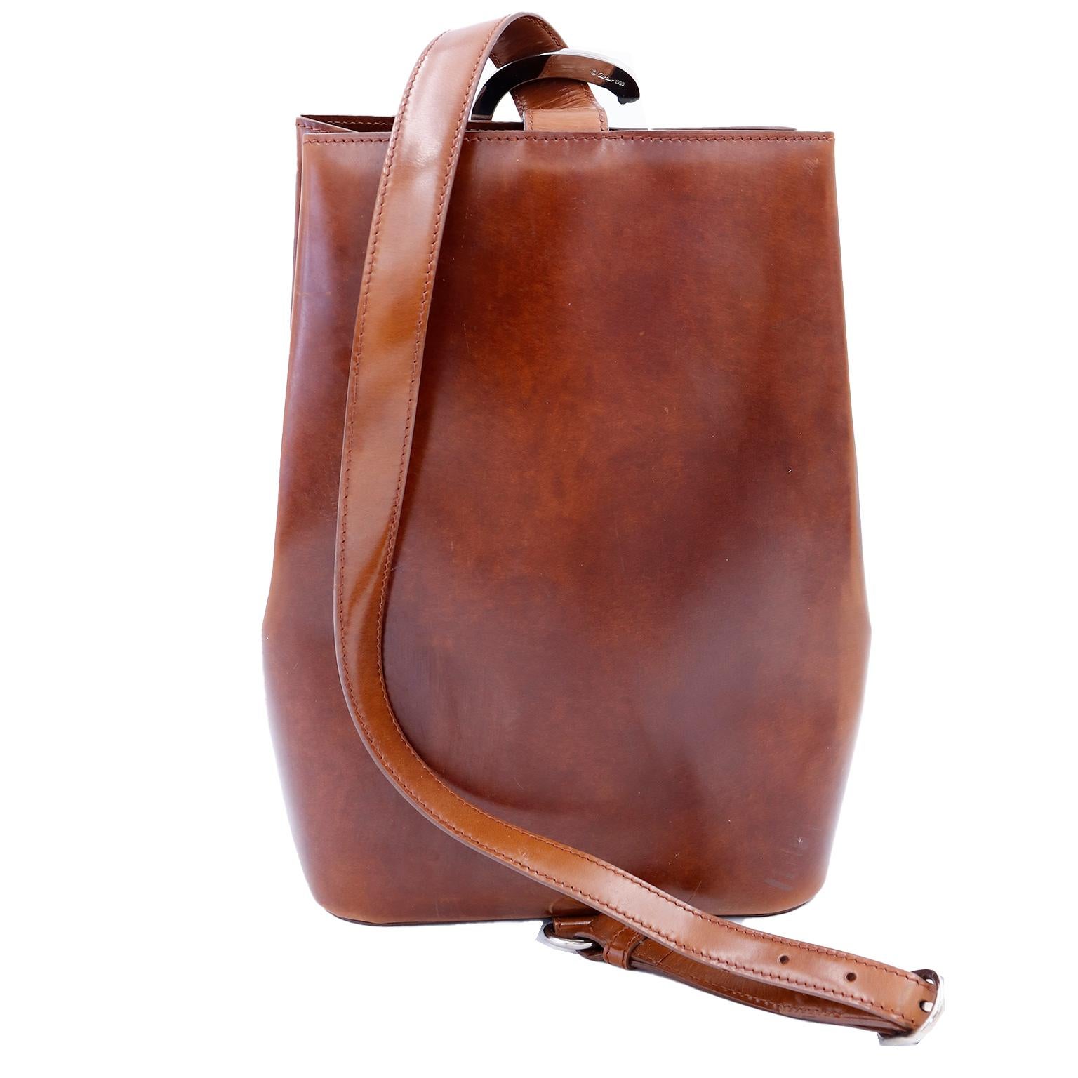 Vintage Cartier Panthere Brown Leather Backpack Shoulder Bag 2