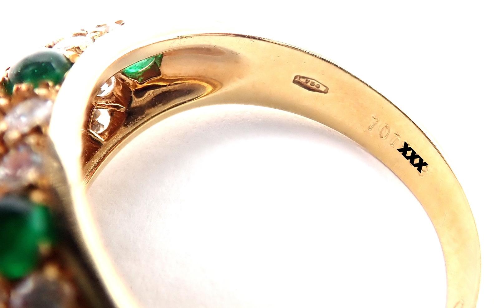 Gelbgoldring von Cartier, Panthere, Cabochon, Smaragd, Diamant im Angebot 1