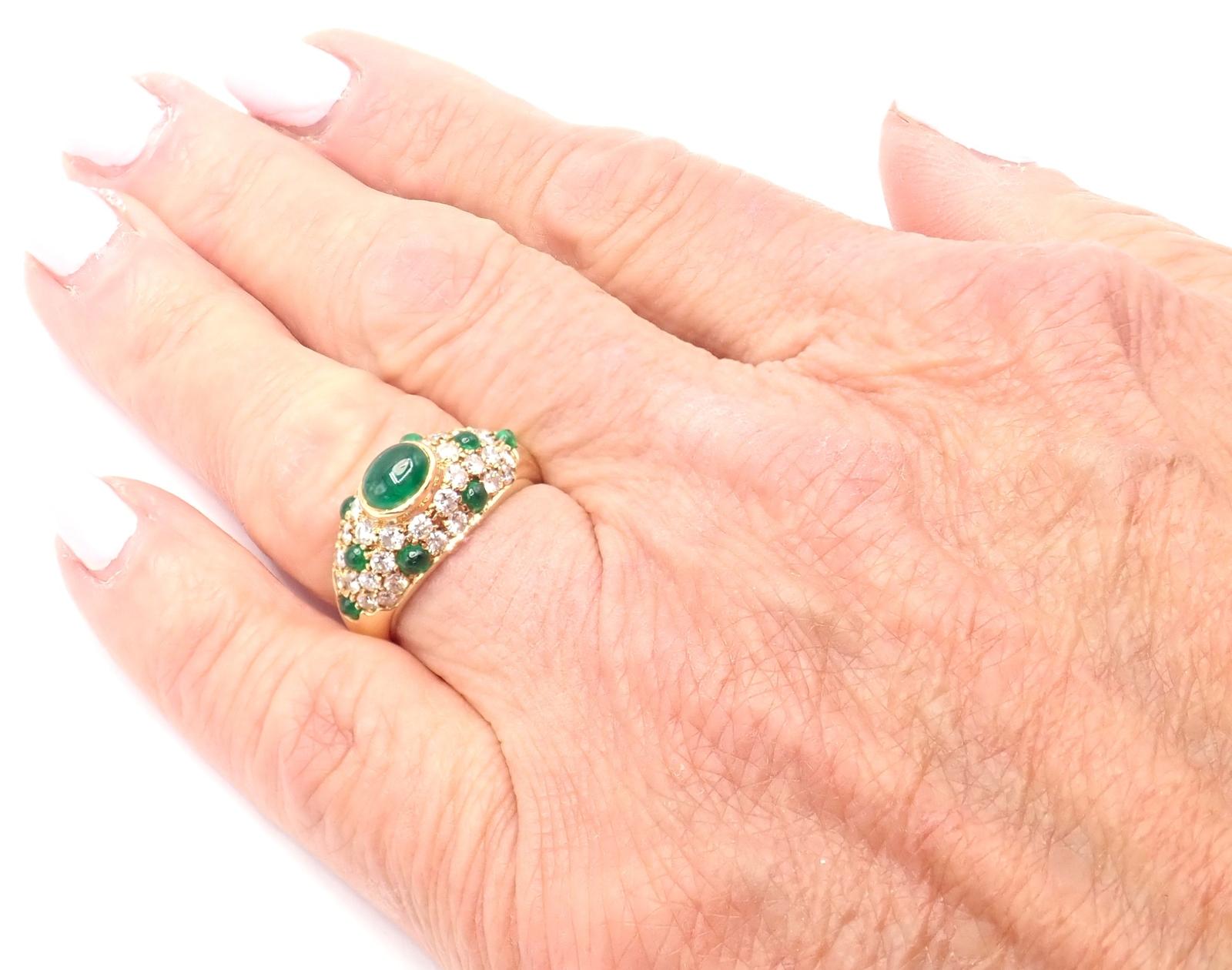 Gelbgoldring von Cartier, Panthere, Cabochon, Smaragd, Diamant im Angebot 3