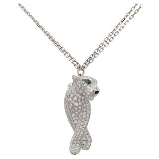 Cartier 18 Karat Yellow Gold Panthère De Pendant on a Silk String ...