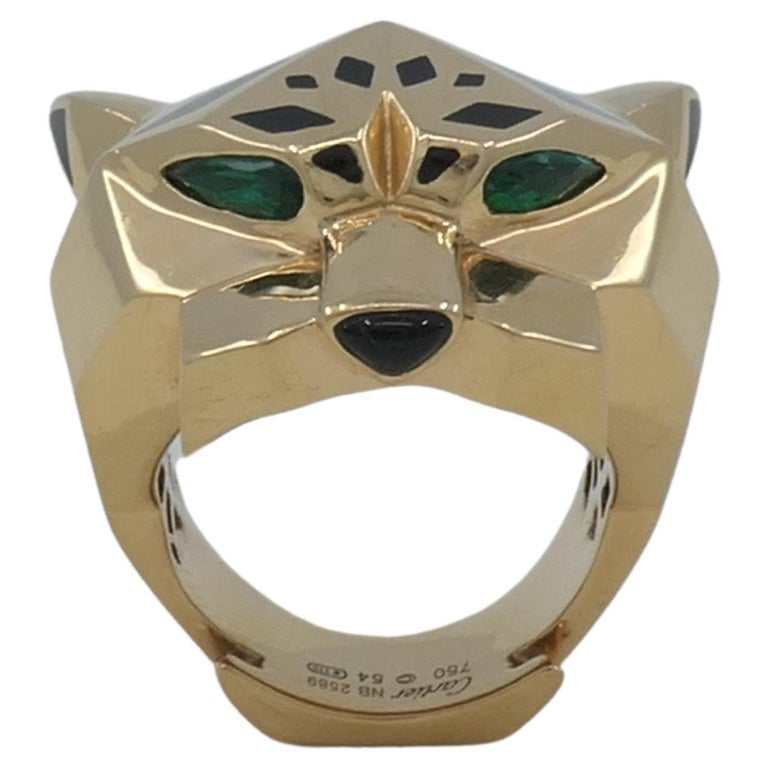 Vintage Cartier Panthère de Cartier Bague Tsavorite Onyx sur