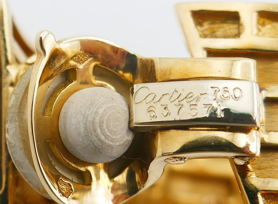 Women's Vintage Cartier Panthere Earrings 18k Gold Diamond Clip-on Estate Jewelry