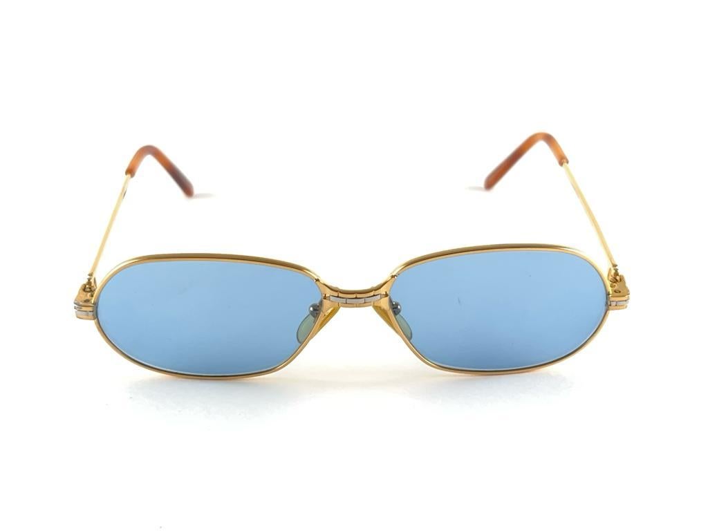 Lunettes de soleil vintage Cartier Panthere GM 54MM plaqué or lourd France 18k en vente 4