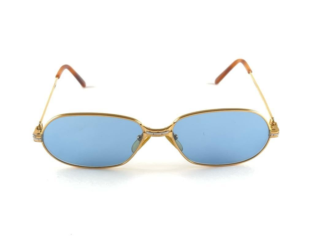 Lunettes de soleil vintage Cartier Panthere GM 54MM plaqué or lourd France 18k  en vente 5