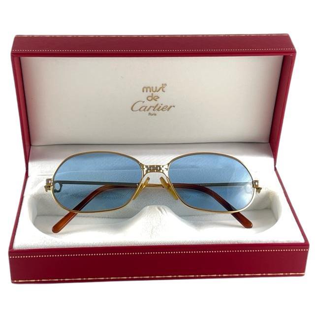 Vintage Cartier Panthere GM 54MM Gold Heavy Plated Sunglasses France 18k 