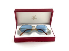 Vintage Cartier Panthere GM 56MM Gold Heavy Plated Sunglasses France 18k
