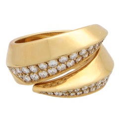 Vintage Cartier ‘Panthère Griffe’ Diamond Ring in 19k Yellow Gold