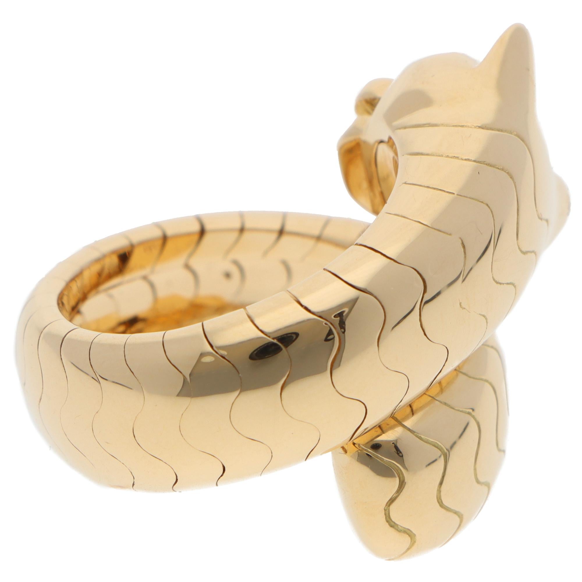 Vintage Cartier Panthère Lakarda Ring in Yellow Gold For Sale 1