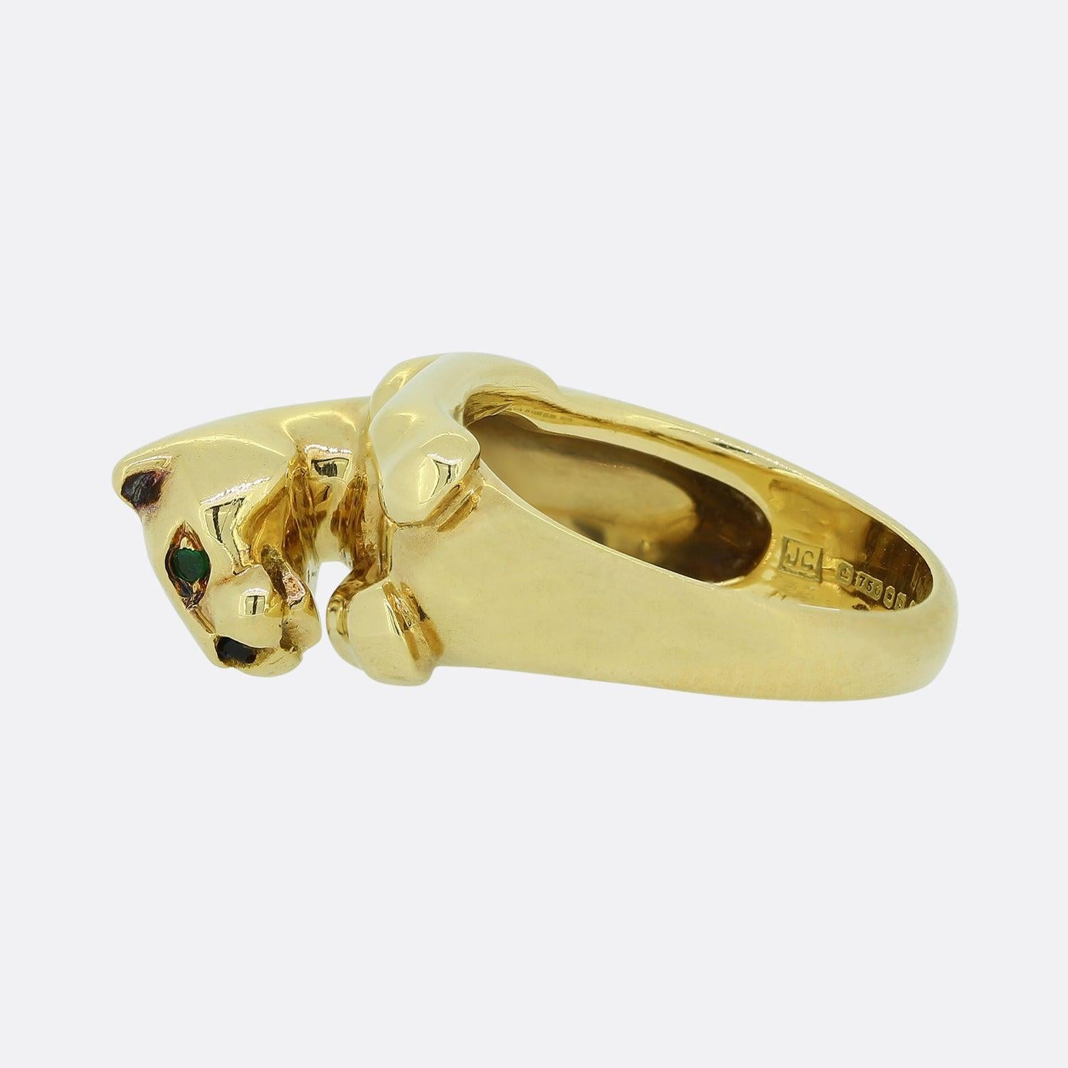 Round Cut Vintage Cartier Panthere Ring For Sale