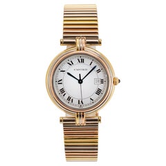 Vintage Cartier Panthere Vendome 30MM Ref 8100 18K Tri-Color Gold Quartz Watch