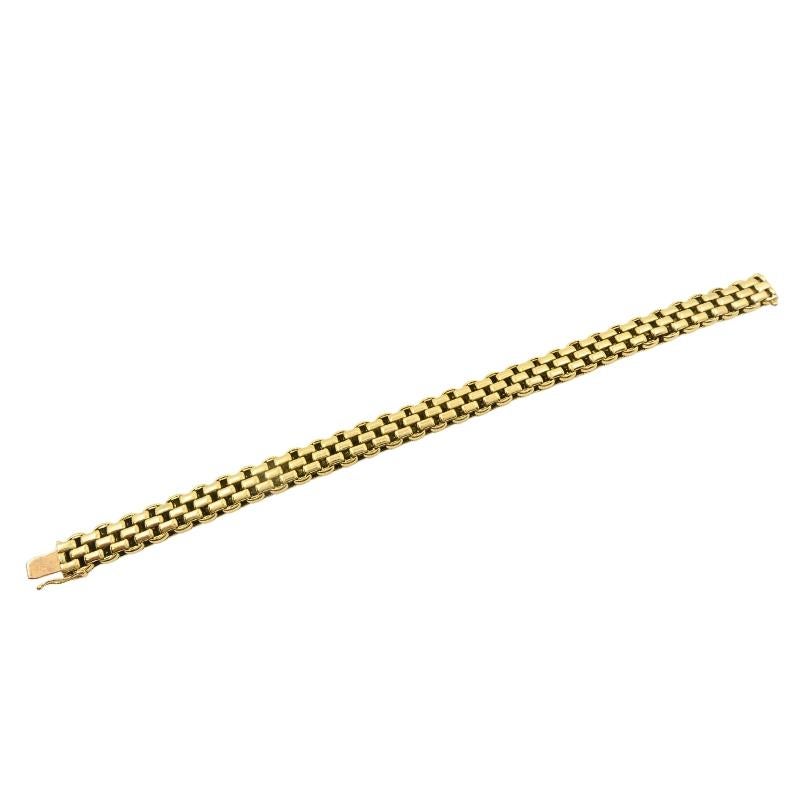 Vintage Cartier Paris 18k Gold Retro Grid Link Armband, 1950er-1970er Jahre Damen im Angebot
