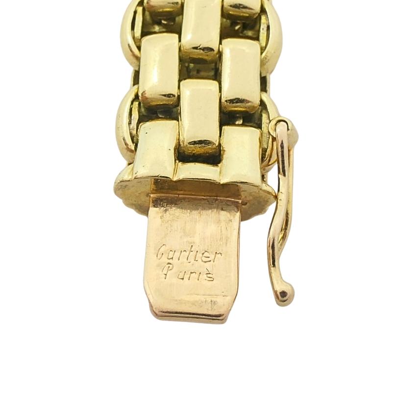Vintage Cartier Paris 18k Gold Retro Grid Link Armband, 1950er-1970er Jahre im Angebot 4
