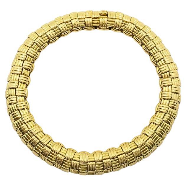 Vintage Cartier Paris 18k Gold Retro Grid Link Armband, 1950er-1970er Jahre im Angebot