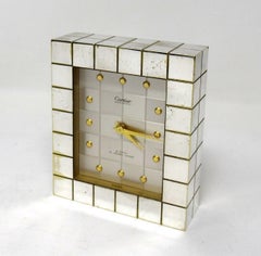 Vintage Cartier Paris Antimagnetic Silver Plated Travel Alarm Clock, circa 1930s