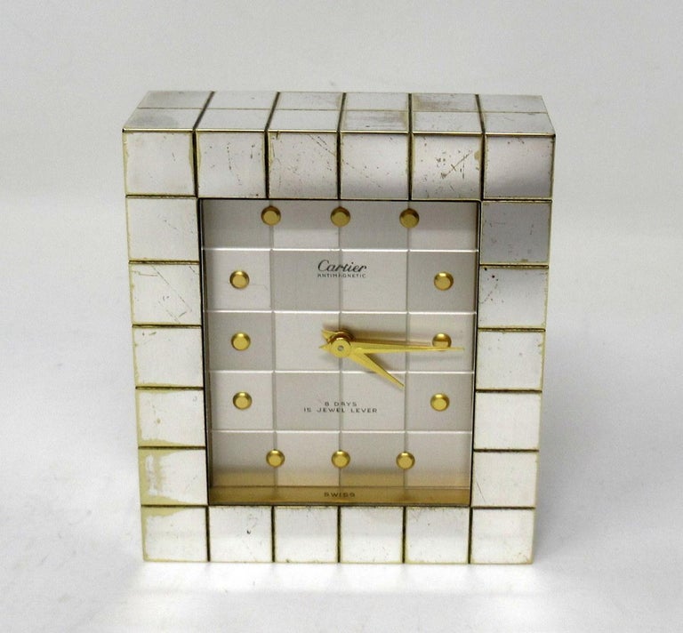 Vintage Cartier Paris Silver Plated Travel Alarm Clock