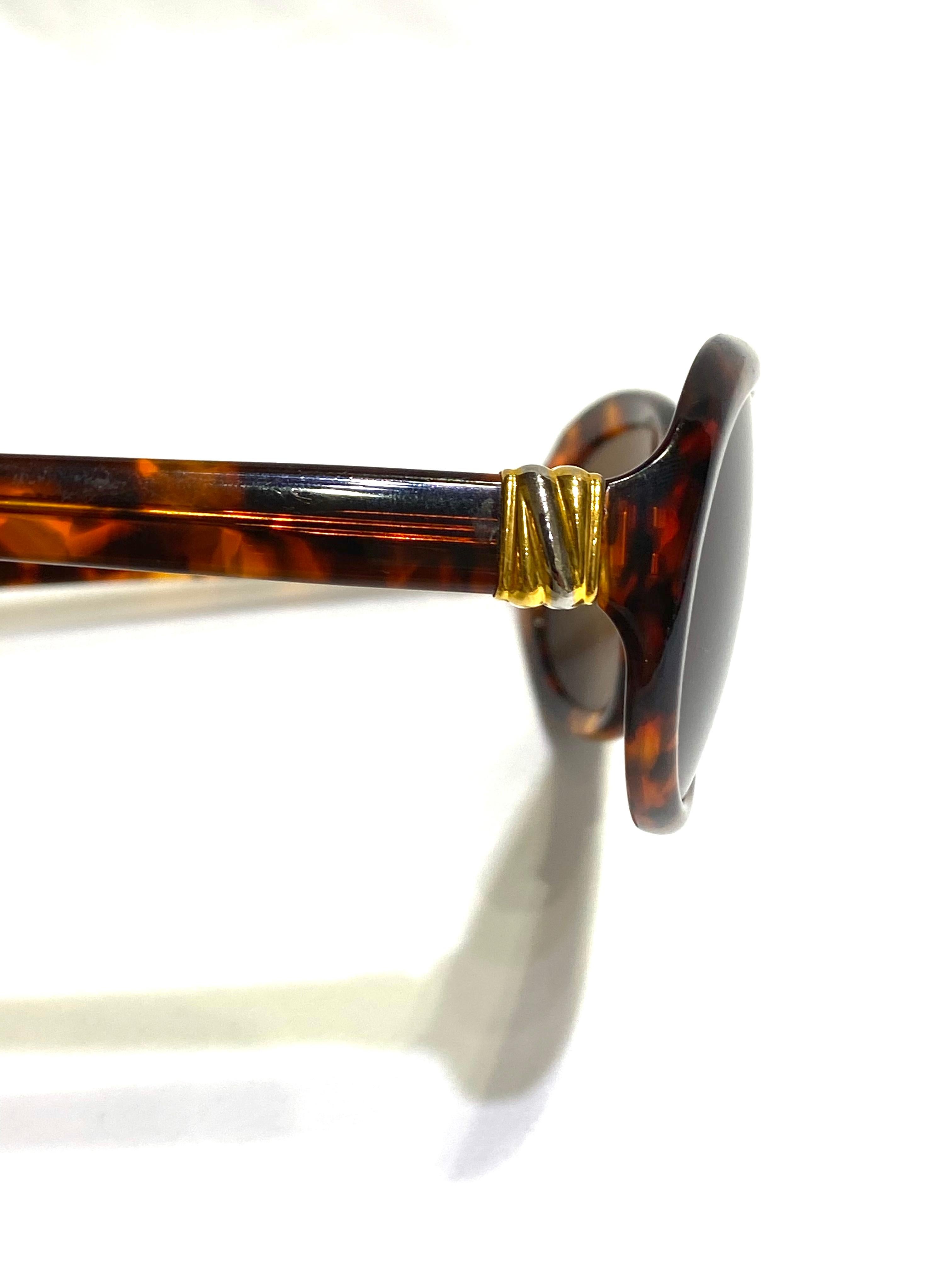 Vintage Cartier Paris Brown Round Sunglasses In Good Condition In Beverly Hills, CA