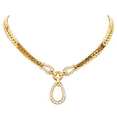 Vintage Cartier Paris Diamant-Halskette aus 18 Karat Gelbgold mit Diamanten