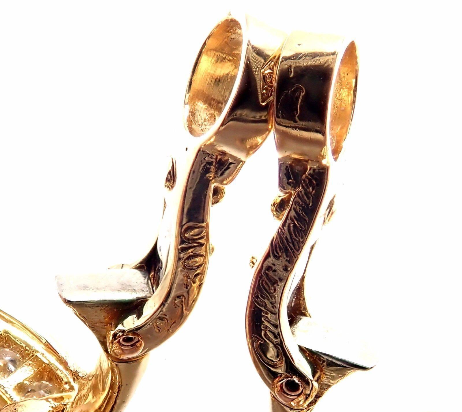 Vintage Cartier Paris Diamond Cabochon Ruby Yellow Gold Earrings In New Condition In Southampton, PA