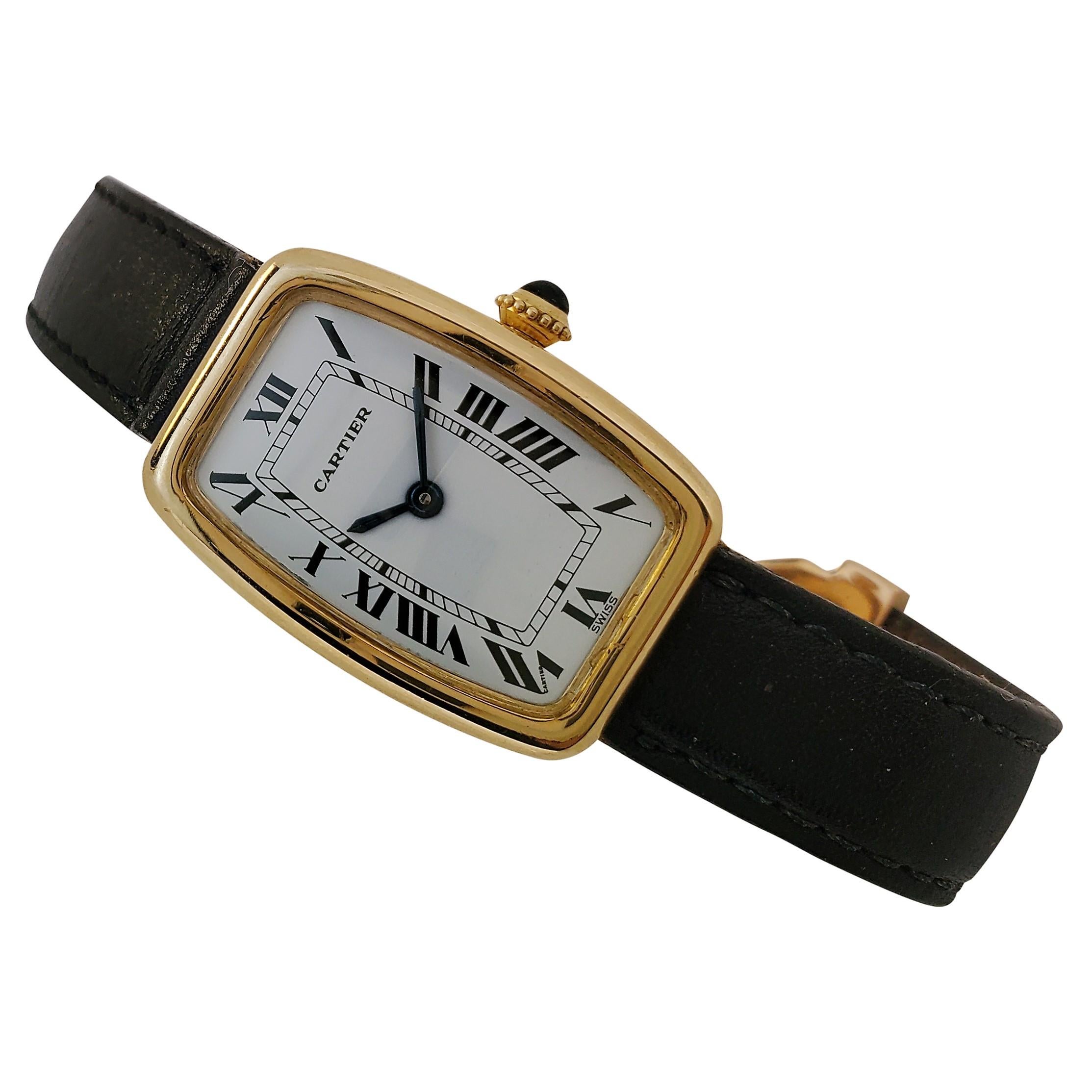 Vintage Cartier Paris Faberge' Tonneau Watch, Circa 1978-1982 4