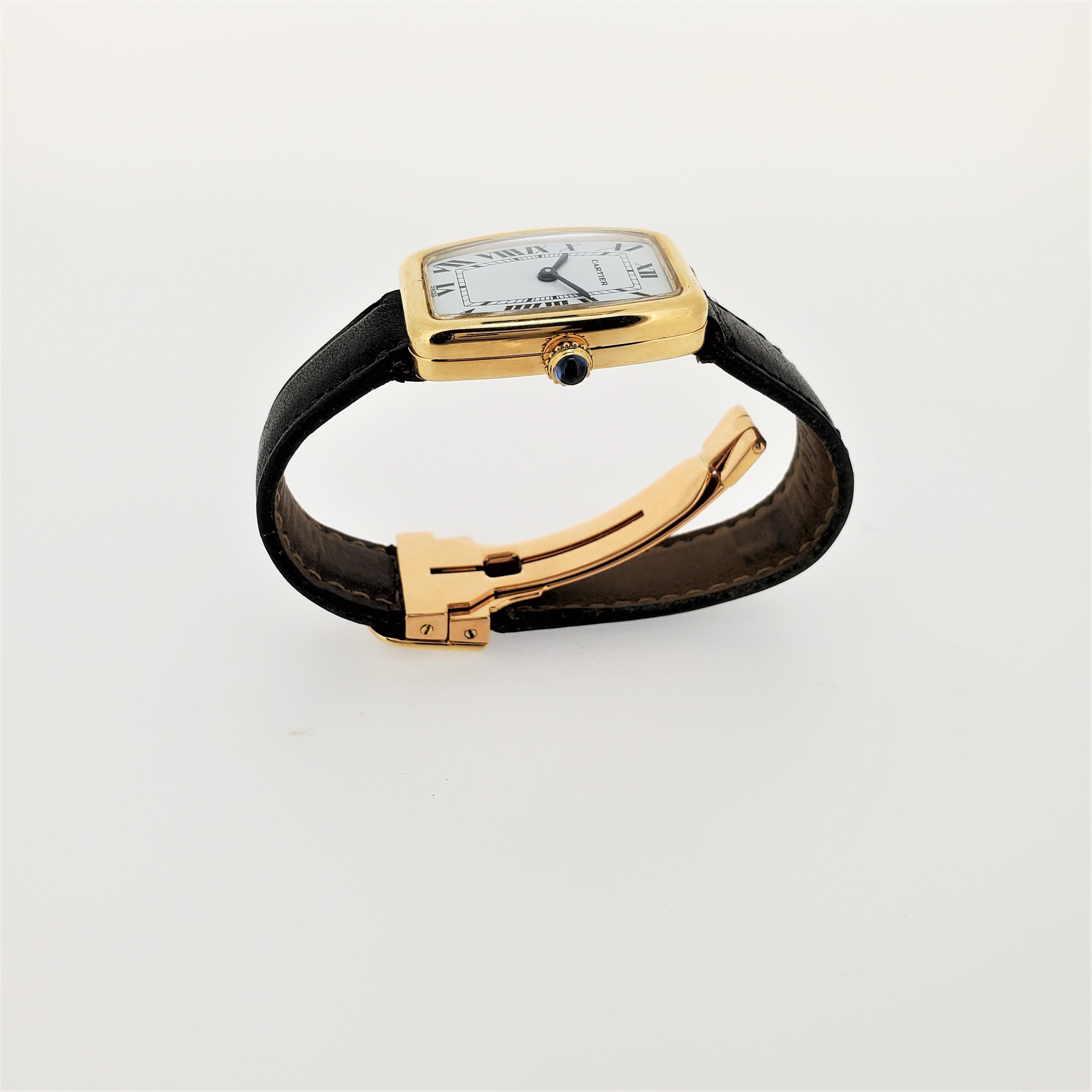 Vintage Cartier Paris Faberge' Tonneau Watch, Circa 1978-1982 In Excellent Condition In Santa Monica, CA