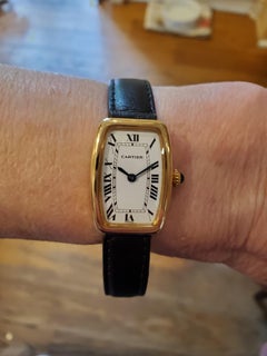 Vintage Cartier Paris Faberge' Tonneau Watch, Medium Size, circa 1978-1982