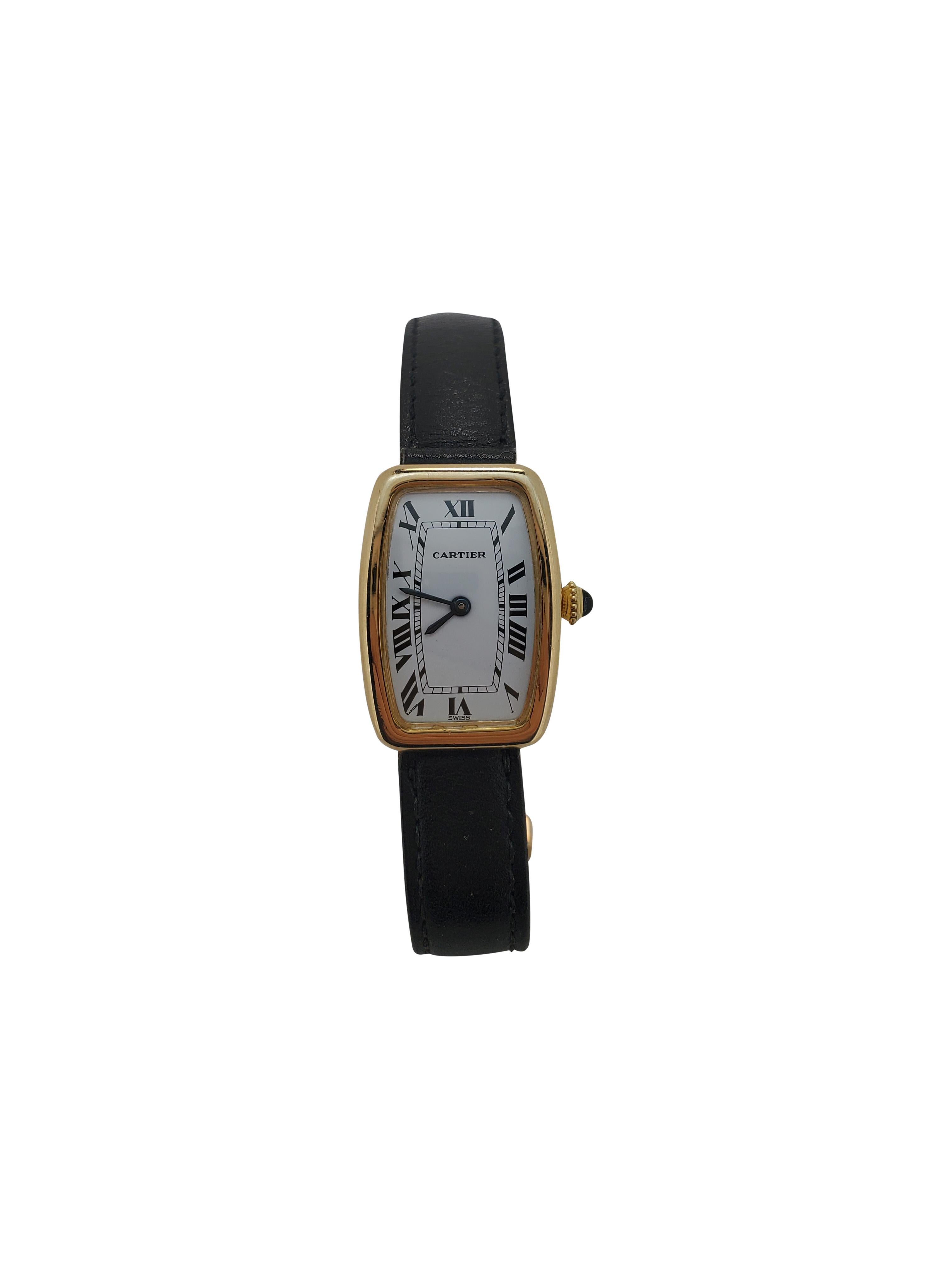 Vintage Cartier Paris Faberge' Tonneau Watch, Medium Size, circa 1978-1982 In Excellent Condition In Santa Monica, CA