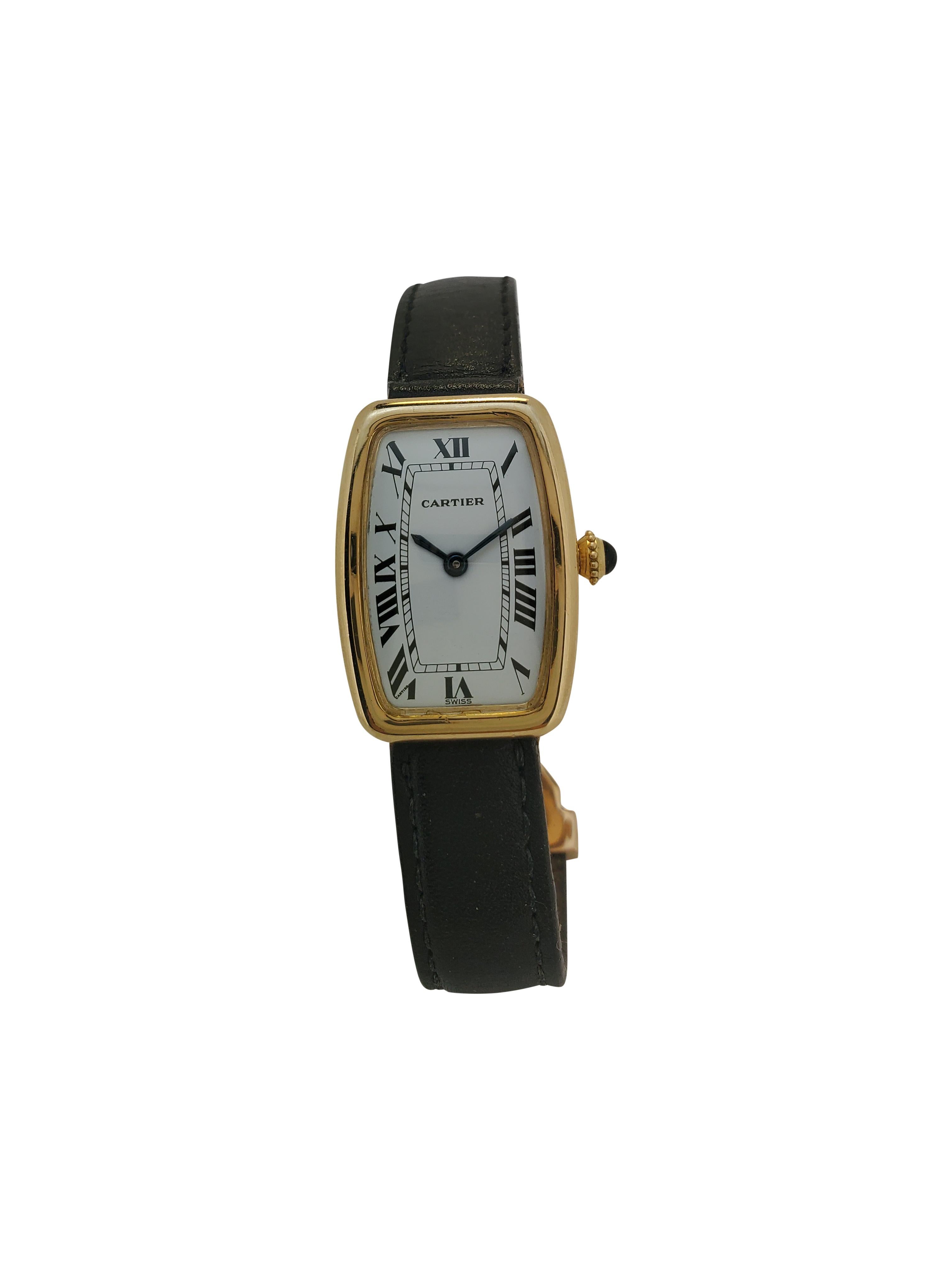 Women's Vintage Cartier Paris Faberge' Tonneau Watch, Medium Size, circa 1978-1982