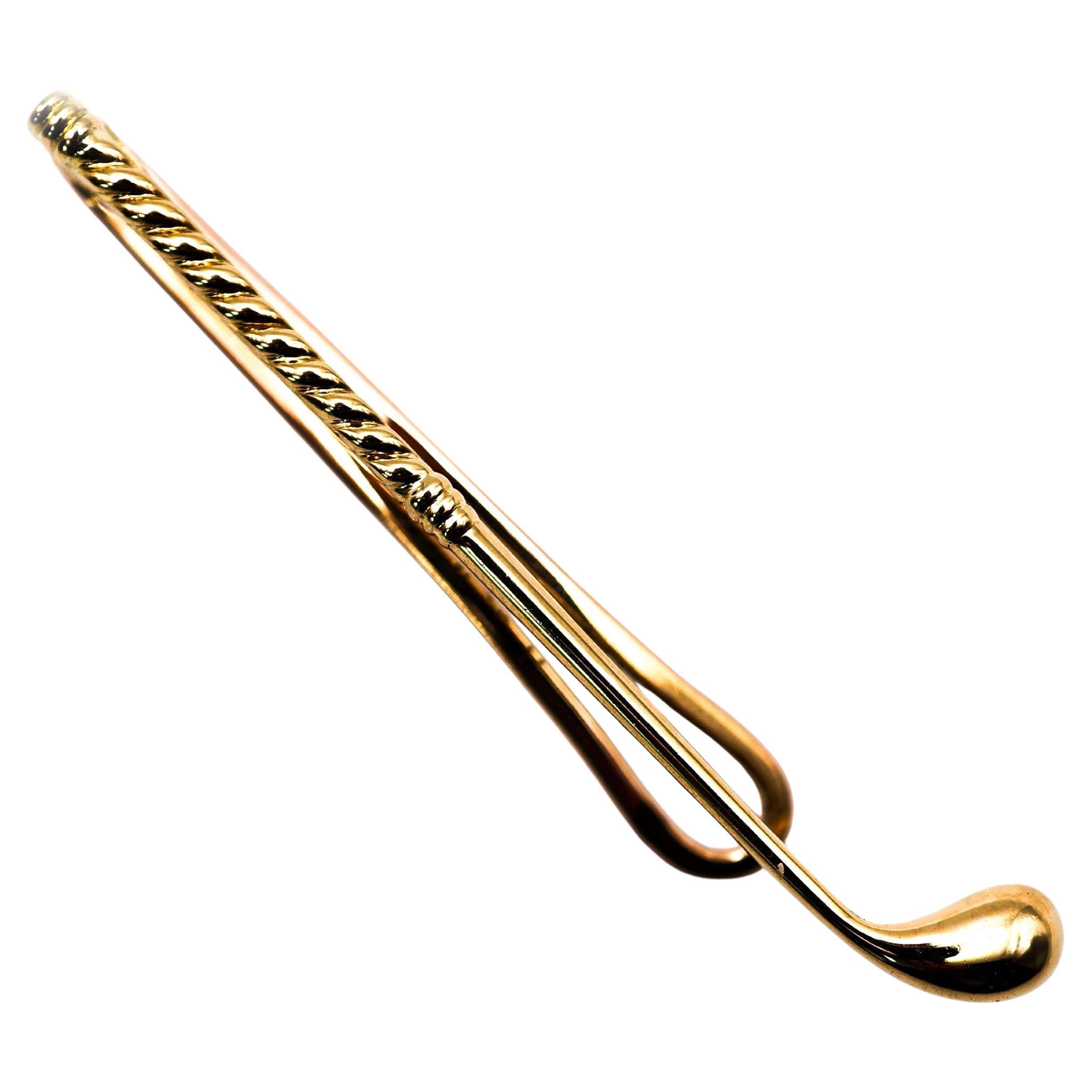 Vintage Cartier Paris Gold Golf Club Tie Clip, Circa 1940